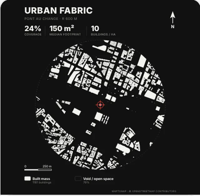 Figure-ground map in the Inverse palette, generated with MapToNap, Île de la Cité, Paris