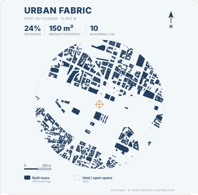 Figure-ground map in the Navy palette, generated with MapToNap, Île de la Cité, Paris