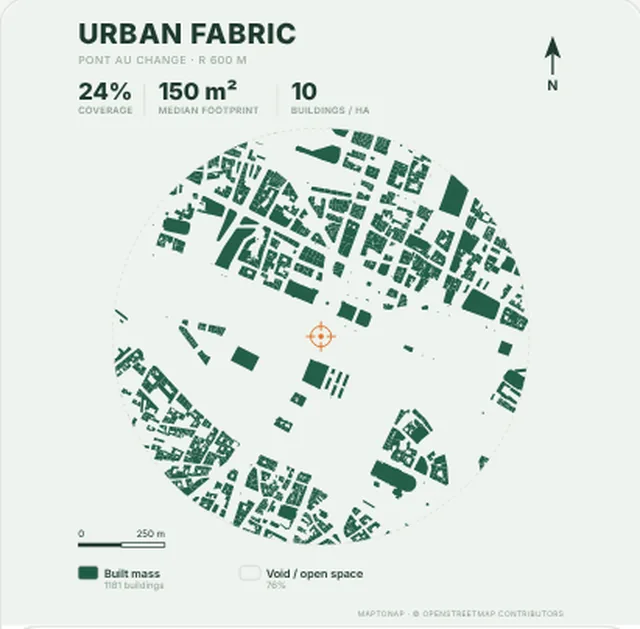 Figure-ground map in the Forest palette, generated with MapToNap, Île de la Cité, Paris