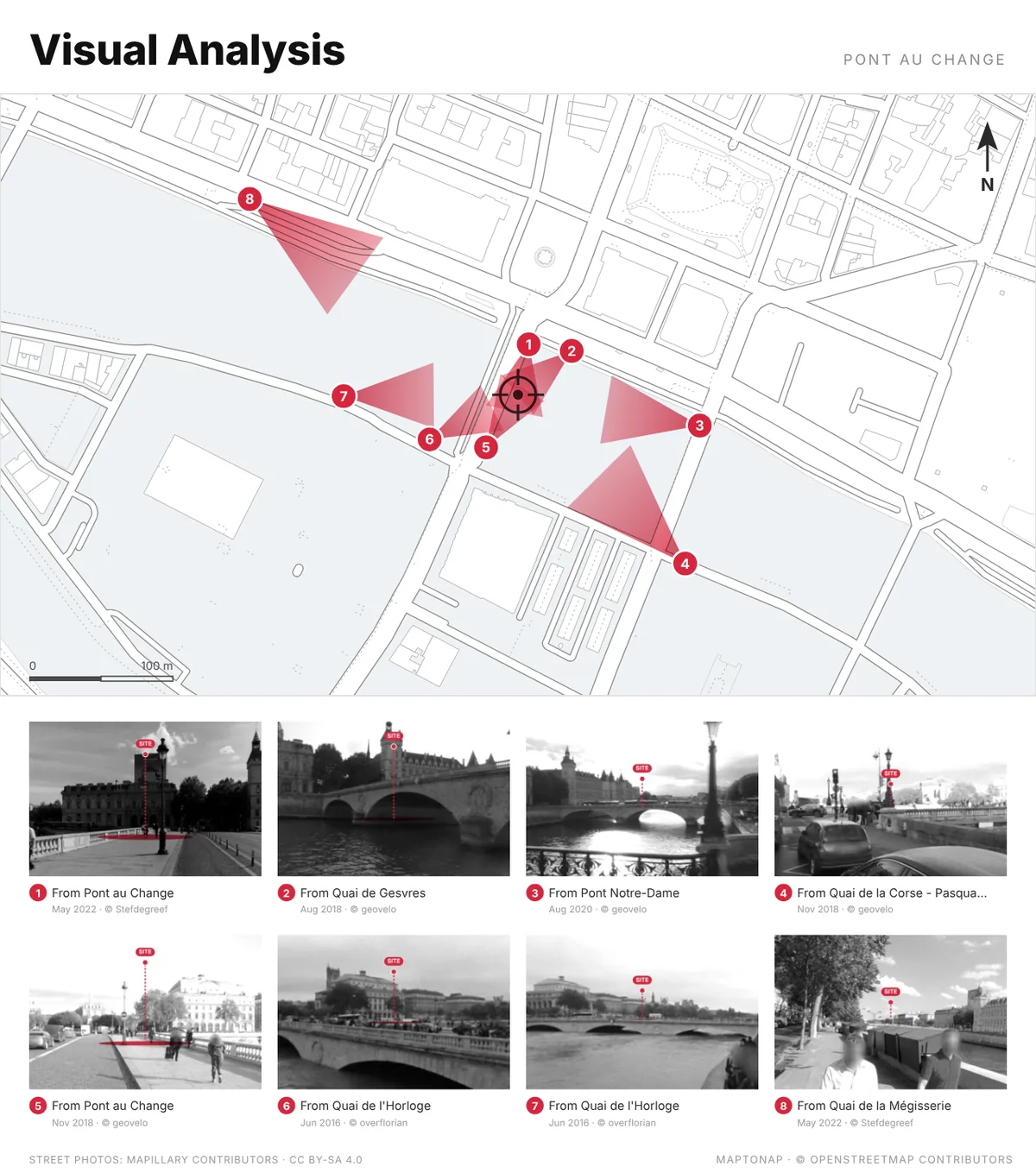 Visual Analysis with real street photos, Paris: real MapToNap export