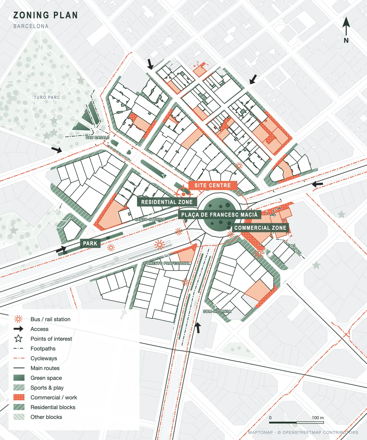 Zoning Plan, Barcelona: real MapToNap export