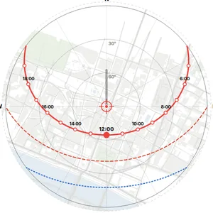 MapToNap 生成的日照与阴影分析图